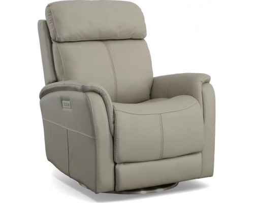 View Swivel Power Recliner with Power Headrest and Lumbar Blue